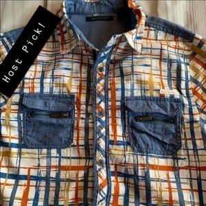 🎉 HP🎉NWOT Boys Sean John Button Down Plaid Top